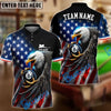 BlueJose Billiards Ball 8 Eagle Flag Of US Pattern Personalized Name, Team Name Unisex Shirt