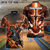 BlueJose Bowling And Pins Fantasy Knight Thunder Lightning Pattern Customized Name 3D Shirt (5 Colors)
