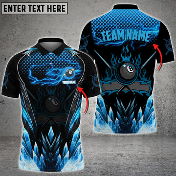 BlueJose Billiards 8 Ball Ice And Thunder  Personalized Name, Team Name Shirt