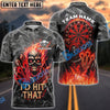 BlueJose Darts Flame Skull "I'd Hit That" Personalized Name, Team Name Unisex Shirt (4 Colors)