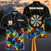 BlueJose Darts Autism Awareness Puzzle Customized Name, Team Name 3D Shirt