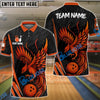 BlueJose Bowling And Pins Phoenix Flame Design Customized Name, Team Name 3D Shirt (4 Colors)