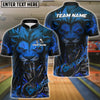 BlueJose Bowling And Pins Lion Flame Fury Customized Name, Team Name 3D Shirt (4 Colors)