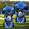 BlueJose Golf Thunder Funny Ball Personalized Name, Team Name 3D Shirt (4 Colors)