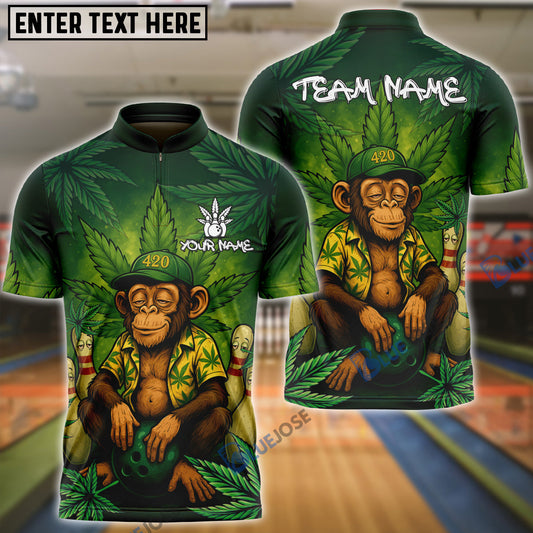 BlueJose Bowling Monkey 420 Personalized Shirt