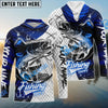 Bluejose Walleye Fishing Dark Blue Skin Sport Custom Name & Team Name 3D Shirts