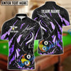 BlueJose Billiards Ball 8&9 Yinyang Golden Fury Dragon Personalized Name Shirt (4 Colors)