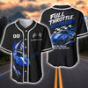 Bluejose Racing Car "Full Throttle No Apologies" Supercar Baseball Jersey