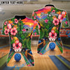 BlueJose Bowling Tropical Sunset Aloha Strike Customized Name, Team Name 3D Shirt