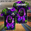 BlueJose Bowling And Pins Graffiti Cool Ball Fire Customized Name, Team Name 3D Shirt (4 Colors)