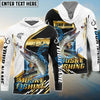 Bluejose Musky Fishing Hook Graphic & Jumping Fish Art Custom Name & Team Name 3D Shirts
