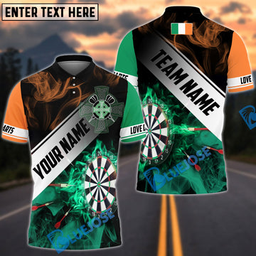 BlueJose Darts Ireland Flag Personalized Name, Team Name Shirt