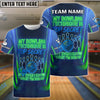 BlueJose Neon Bowling Quote Shirt ‚Äö√Ñ√¨ "Top Secret" Customized Name, Team Name 3D Shirt (4 Colors)