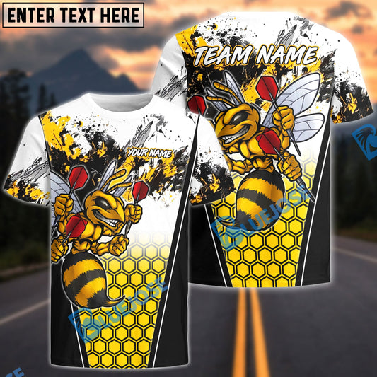 BlueJose Darts Angry Bee Honeycomb Personalized Name Shirt