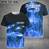 BlueJose Flame Strike Disc Golf Shirt Personalized Name, Team Name 3D Shirt (4 Colors)