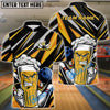 BlueJose Bowling And Pins Funny Beer Customized Name 3D Shirt (4 Colors)