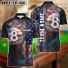 BlueJose Billiards Billiard 8-Ball Pool American Flag Personalized Name, Team Name Unisex Shirt