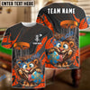 BlueJose Lion Disc Golf Player Funny Cartoon Expression Personalized Name, Team Name 3D Shirt (4 Colors)