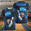 BlueJose Bowling Boom Cartoon Impact Customized Name, Team Name 3D Shirt (4 Colors)
