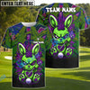 BlueJose Urban Graffiti Rabbit Golf Polo Shirt Customized Name, Team Name 3D Shirts (4 Colors)
