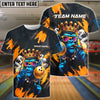 BlueJose Bowling And Pins King Gorilla Customized Name, Team Name 3D Shirt (4 Colors)