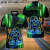 BlueJose Bowling Neon Cartoon Ball Cyber Glow Customized Name, Team Name 3D Shirt (4 Colors)