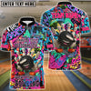 BlueJose Bowling And Pins ‚Äö√Ñ√∫Split Personality‚Äö√Ñ√π Graffiti Style Customized Name, Team Name 3D Shirt (4 Colors)