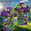 BlueJose Golf Funny Skull Colorful Graffiti Customized Name, Team Name 3D Shirts (4 Colors)