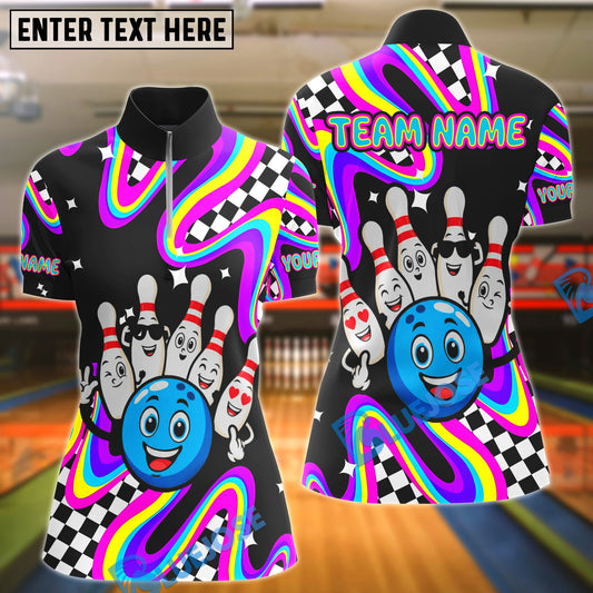 BlueJose Bowling And Pins Party Squad Customized Name, Team Name 3D Shirt
