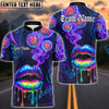 BlueJose Darts Neon Lips Smoke Psychedelic Personalized Name, Team Name Unisex Shirt (4 Colors)
