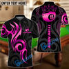 BlueJose Billiards Golden 8 Ball Crown Tribal Pattern Personalized Name, Team Name Shirt (6 Colors)