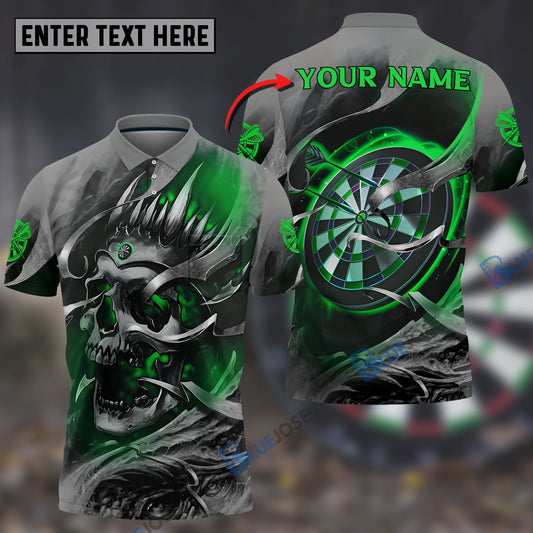BlueJose Green Skull Dartboard Personalized Name Shirt