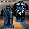BlueJose Bowling And Pins Flames Strikes Customized Name, Team Name 3D Shirt (4 Colors)