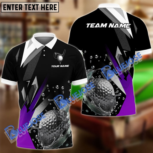 BlueJose Golf Water Splash Art Customized Name, Team Name 3D Shirts (4 Colors)