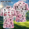 BlueJose Golf Friends Par Then Bar Flamingo Christmas Golf Shirt, Golf Tops For Men, Pink Golf Polo, Golf Gift For Men