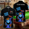 BlueJose Billiards 8-Ball Good Vibes Neon Crown Personalized Name Shirt (4 Colors)