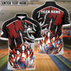 BlueJose Bowling And Pins Blazing Customized Name 3D Shirt (6 Colors)