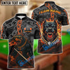BlueJose Billiards 8-Ball Pitbull Flame Chain Personalized Name Shirt (4 Colors)