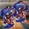 BlueJose USA Flag Bowling Eagle Thunder Energy Customized Name, Team Name 3D Shirt