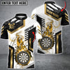 BlueJose Darts Premium Line Smoke Pattern Multicolor Options Personalized Name Polo Shirt (4 Colors)