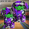 BlueJose Bowling Fireball Graffiti Style Customized Name, Team Name 3D Shirt (4 Colors)