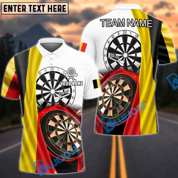 BlueJose Darts Belgium Flag Dartboard Style Personalized Name, Team Name Shirt