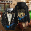 BlueJoses Billiards Luxury Tuxedo 8 Ball Crown Customized Name, Team Name 3D Shirt