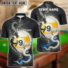 BlueJose Billiards 9 Ball Black And White Dragon Couple Personalized Shirt