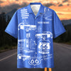 Bluejose Personalized Route 66 100 Years Classic Car Hawaiian Shirt
