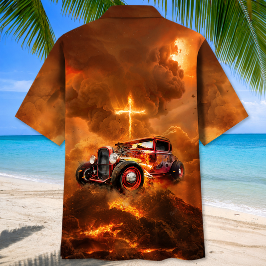 Bluejose I Am A Simple Man, Like Hot Rods And Believe In Jesus Hawaiian Shirt