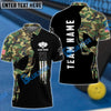 BlueJose Pickleball Skull Camo Personalized Name, Team Name Unisex Shirt (4 Colors)