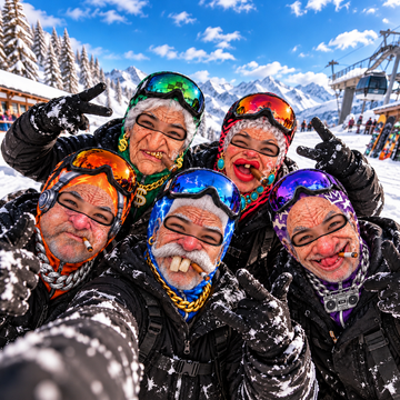 BlueJose Funny Hip Hop Grandpa Grandma Ski Mask (5 Faces)