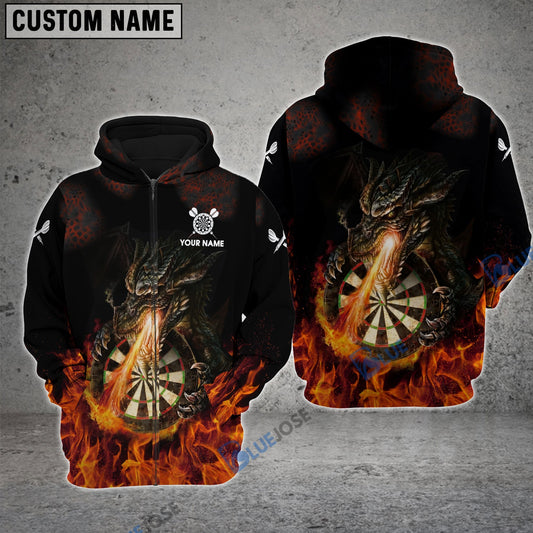 BlueJose Dragon Fire Darts Personalized Name, Team Name Shirt
