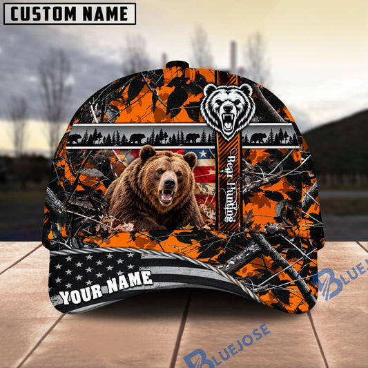 BlueJose Hunting American Flag Sunset Forest Personalized 3D Cap
